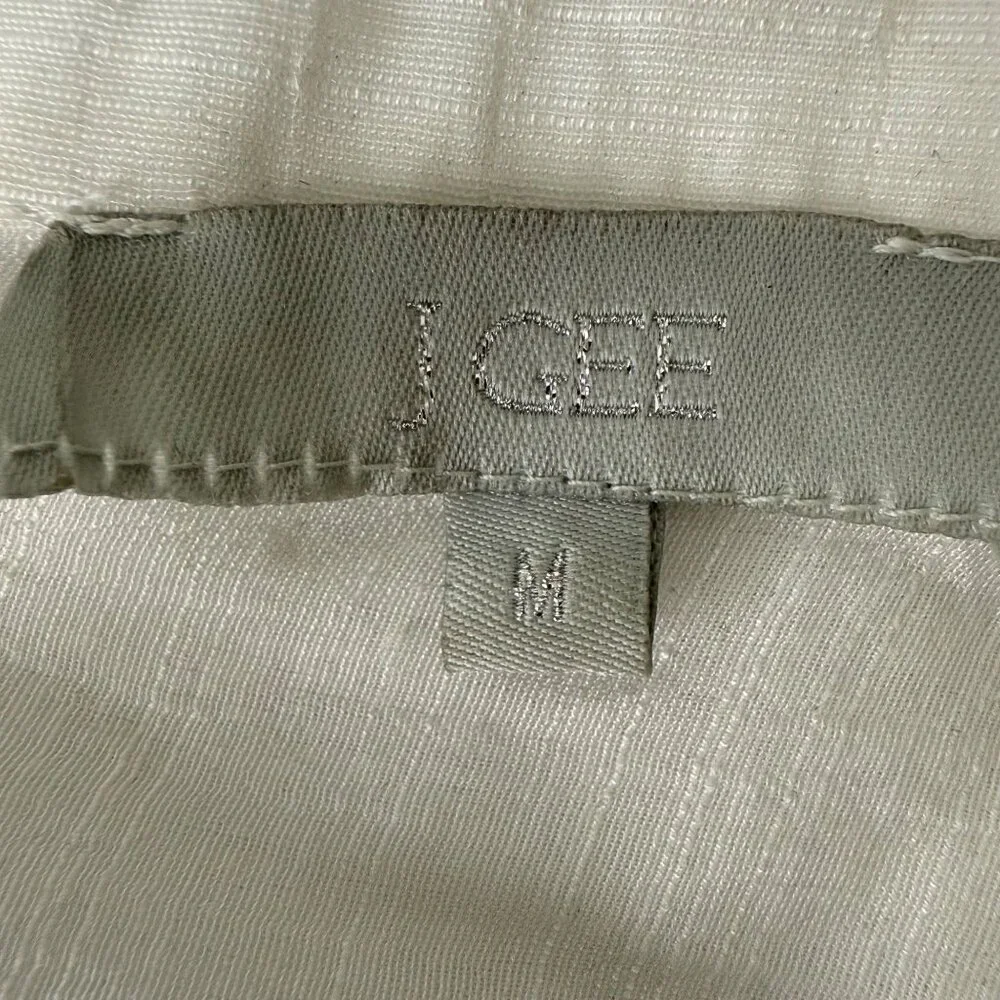 Floral Embroidered White Button-Front Midi Dress With Elastic Waist By J. Gee Si - Picture 4 of 5